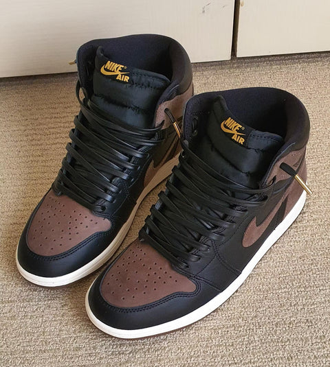Black Leather Laces - Gold Aglet