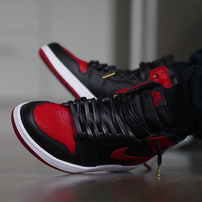 Black Leather Laces - Gold Aglet - Leather Laces - LaceSpace