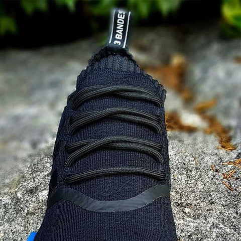 Black Rope Lace - Silver Metal Aglet - Rope Lace - LaceSpace