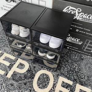 Drop Front Sneaker Display Cases | Black - Pack of 6 Cases - Sneaker Case - LaceSpace