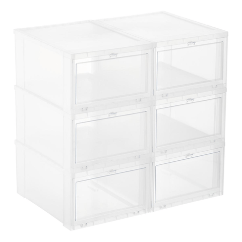 Drop Front Sneaker Display Cases | Clear - Pack of 6 Cases - Sneaker Case - LaceSpace