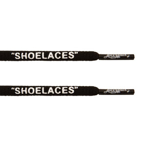 Oval - Black "SHOELACES" inspired by OFF-WHITE x Nike - Presto and Vapormax - Oval Laces - LaceSpace