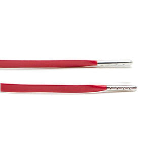 Red Leather Laces - Silver Aglet - Leather Laces - LaceSpace