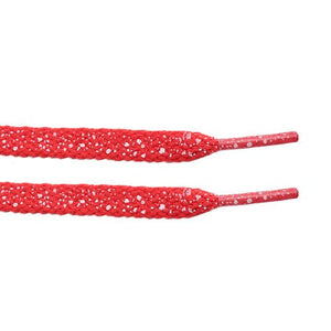 Red/White Speckled Flat Laces - Flat Laces - LaceSpace