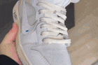 UV Reactive Flat Laces - Off White/Blue - Flat Laces - LaceSpace