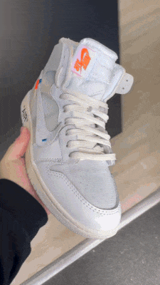 UV Reactive Flat Laces - Off White/Blue - Flat Laces - LaceSpace