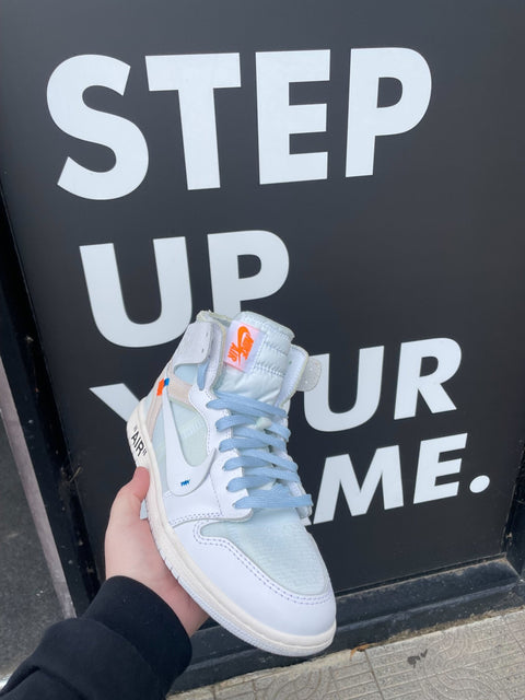 UV Reactive Flat Laces - Off White/Blue - Flat Laces - LaceSpace