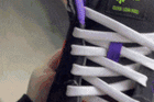 UV Reactive Flat Laces - White/Purple - Flat Laces - LaceSpace