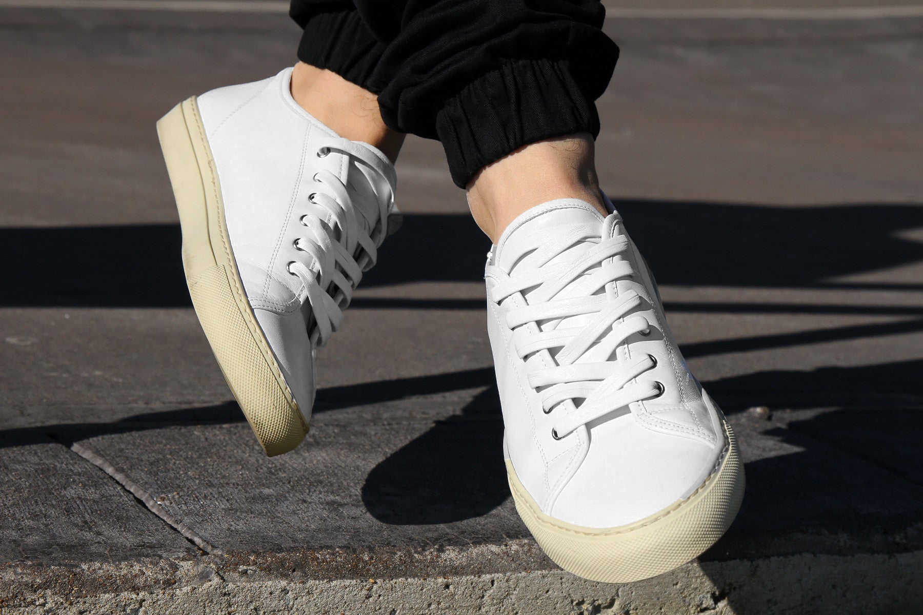 White Leather Laces - Silver Aglet - Leather Laces - LaceSpace