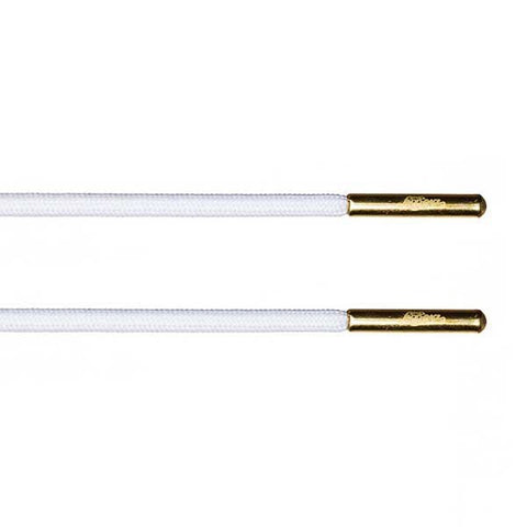 White Rope Lace - Gold Metal Aglet - Rope Lace - LaceSpace