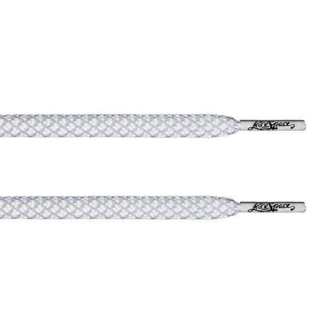 White/3M Reflective Classic Flat Lace - Flat Laces - LaceSpace