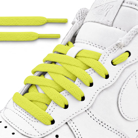 Neon Yellow Flat Laces - Essentials Collection