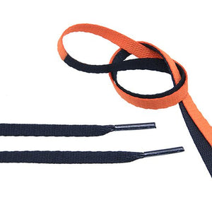 Air Jordan Laces - Two Tone - Black/Orange - Flat Laces - LaceSpace