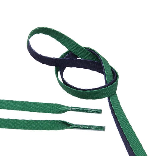 Air Jordan Laces - Two Tone - Green/Navy - Flat Laces - LaceSpace