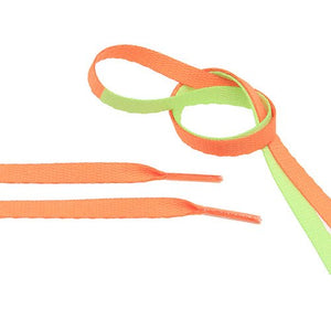 Air Jordan Laces - Two Tone - Orange/Green - Flat Laces - LaceSpace