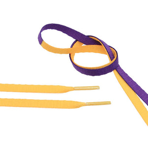 Air Jordan Laces - Two Tone - Purple/Gold Lakers Inspired - Flat Laces - LaceSpace