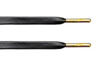 Black Leather Laces - Gold Aglet - Leather Laces - LaceSpace
