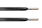 Black Leather Laces - Silver Aglet - Leather Laces - LaceSpace