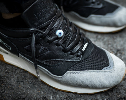 Black Leather Laces - Silver Aglet - Leather Laces - LaceSpace
