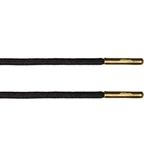 Black Rope Lace - Gold Metal Aglet - Rope Lace - LaceSpace