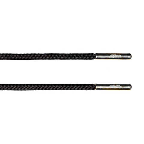 Black Rope Lace - Silver Metal Aglet - Rope Lace - LaceSpace