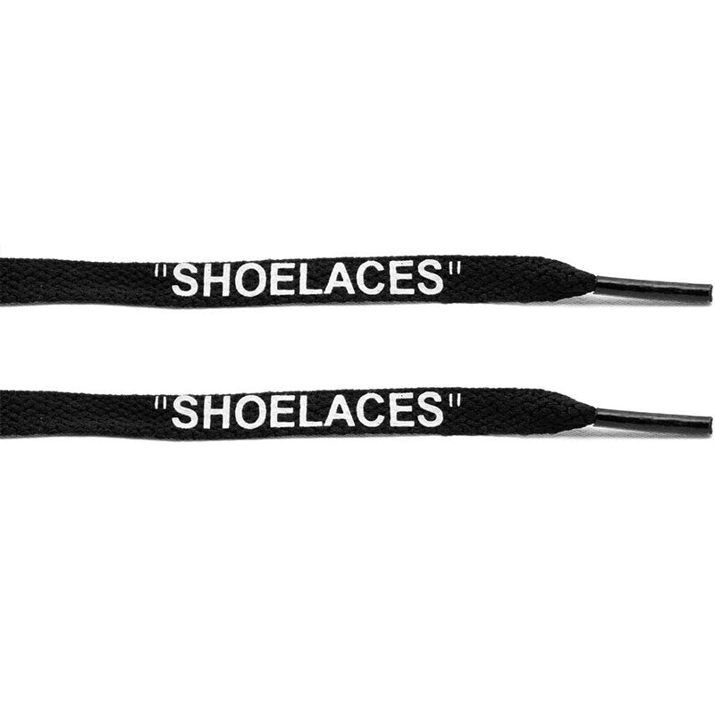 Black - "SHOELACES" inspired by OFF-WHITE x Nike- Flat Laces - Flat Laces - LaceSpace