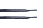 Black Waxed Flat Lace - Clear Plastic Aglet - Flat Laces - LaceSpace