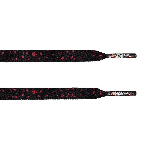 Black/Red Speckled Flat Lace - Flat Laces - LaceSpace