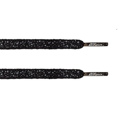 Black/White Speckled Flat Laces - Flat Laces - LaceSpace