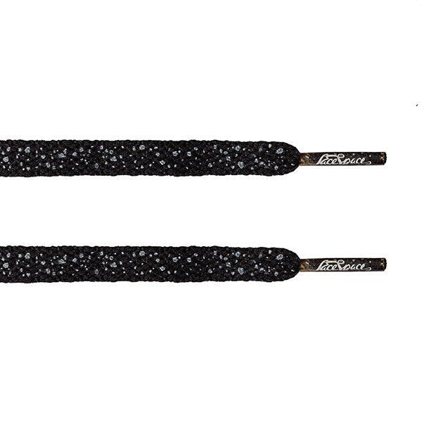 Black/White Speckled Flat Laces - Flat Laces - LaceSpace