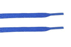 Blue Waxed Flat Lace - Clear Plastic Aglet - Flat Laces - LaceSpace