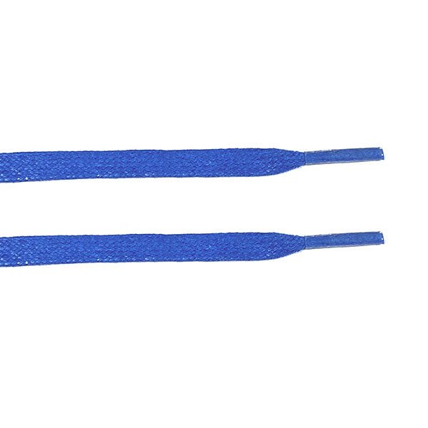Blue Waxed Flat Lace - Clear Plastic Aglet - Flat Laces - LaceSpace