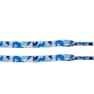 Camouflage Blue Print Laces - Flat Laces - LaceSpace