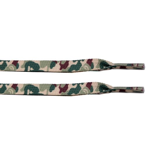 Camouflage Green Print Laces - Flat Laces - LaceSpace