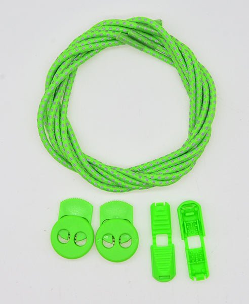 Elastic Lock Laces - Green/3M Reflective - Performance Range - Elastic Laces - LaceSpace