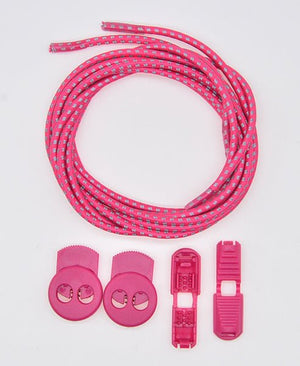 Elastic Lock Laces - Pink/3M Reflective - Performance Range - Elastic Laces - LaceSpace