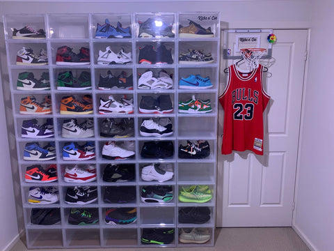 Extra Large Magnetic Side Door Sneaker Display Cases Clear