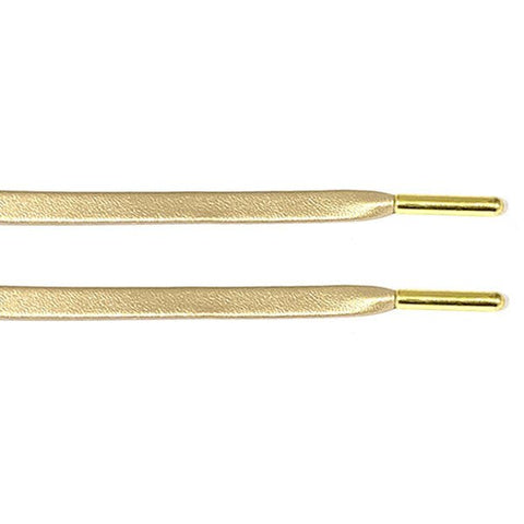Gold Leather Laces - Gold Aglet - Leather Laces - LaceSpace