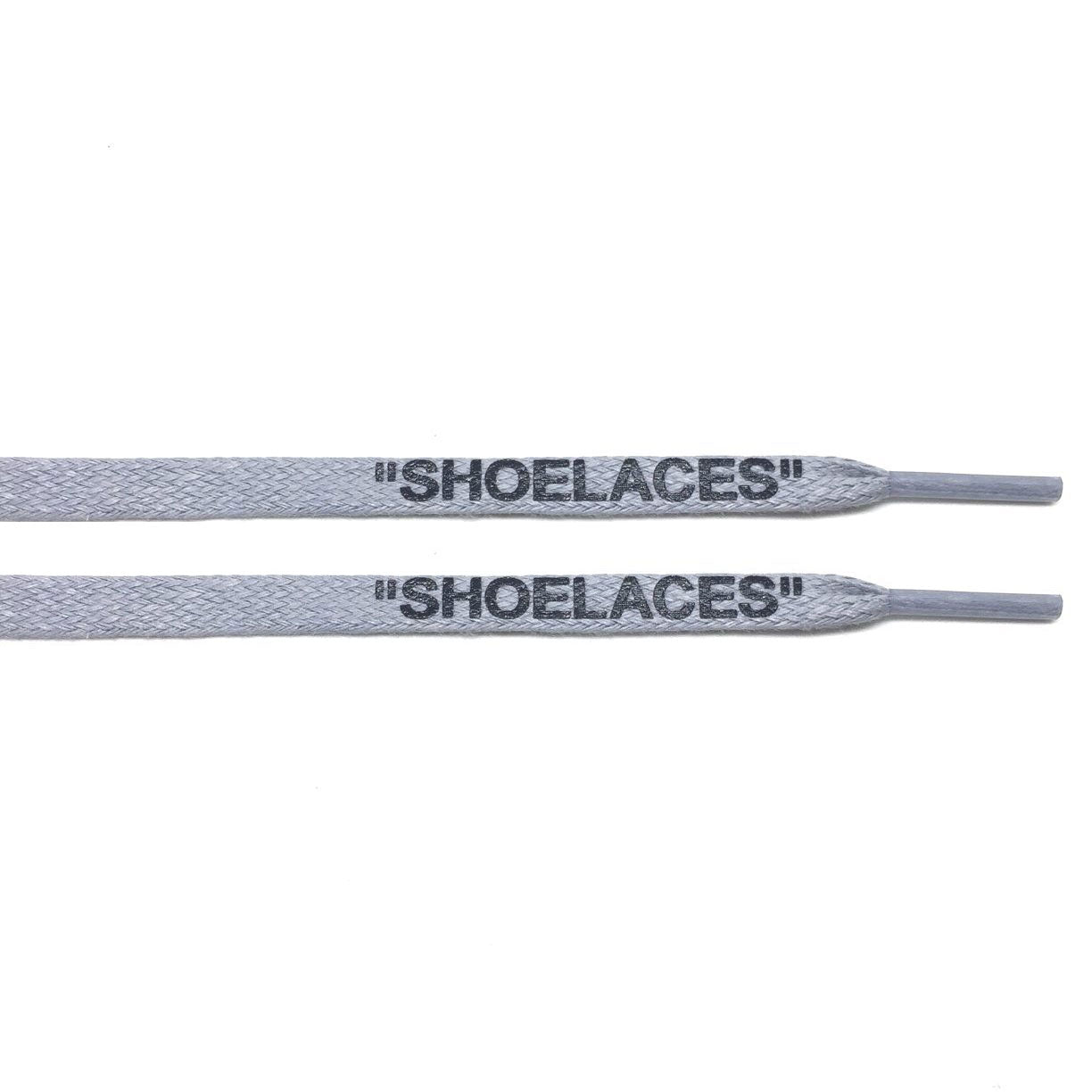 Grey - "SHOELACES" inspired by OFF-WHITE x Nike- Flat Laces - Flat Laces - LaceSpace