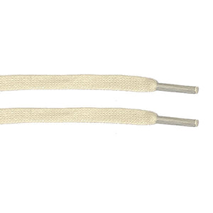 Off White Waxed Flat Lace - Clear Plastic Aglet - Flat Laces - LaceSpace