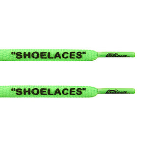 Oval - Green "SHOELACES" inspired by OFF-WHITE x Nike - Presto and Vapormax - Oval Laces - LaceSpace