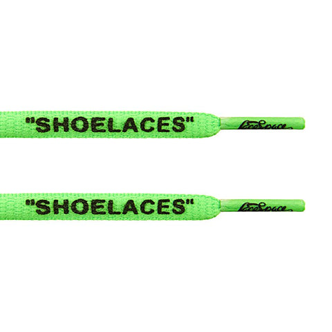 Oval - Green "SHOELACES" inspired by OFF-WHITE x Nike - Presto and Vapormax - Oval Laces - LaceSpace