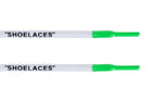 Oval - "SHOELACES" inspired by OFF-WHITE x Nike - White w/ Green Tip - Air Max - Oval Laces - LaceSpace