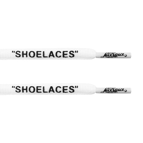 Oval - White "SHOELACES" inspired by OFF-WHITE x Nike Presto and Vapormax White - Presto and Vapormax - Oval Laces - LaceSpace
