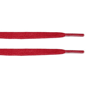 Red Waxed Flat Lace - Clear Plastic Aglet - Flat Laces - LaceSpace