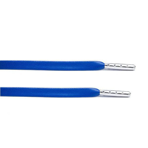 Royal Blue Leather Laces - Silver Aglet - Leather Laces - LaceSpace