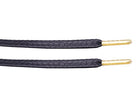 Snakeskin Black Leather Laces - Gold Aglet