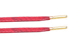 Snakeskin Red Leather Laces - Gold Aglet - Leather Laces - LaceSpace