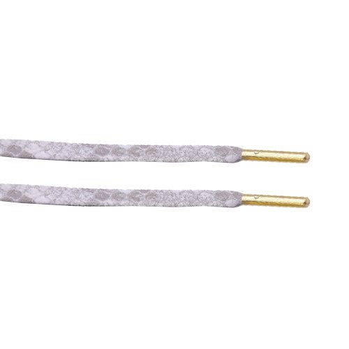 Snakeskin White Leather Laces - Gold Aglet - Leather Laces - LaceSpace
