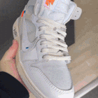 UV Reactive Flat Laces - Off White/Blue - Flat Laces - LaceSpace